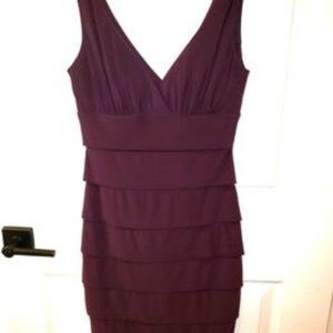 Deep Purple Bodycon Cocktail Dress w/Banded Material Size 5/6